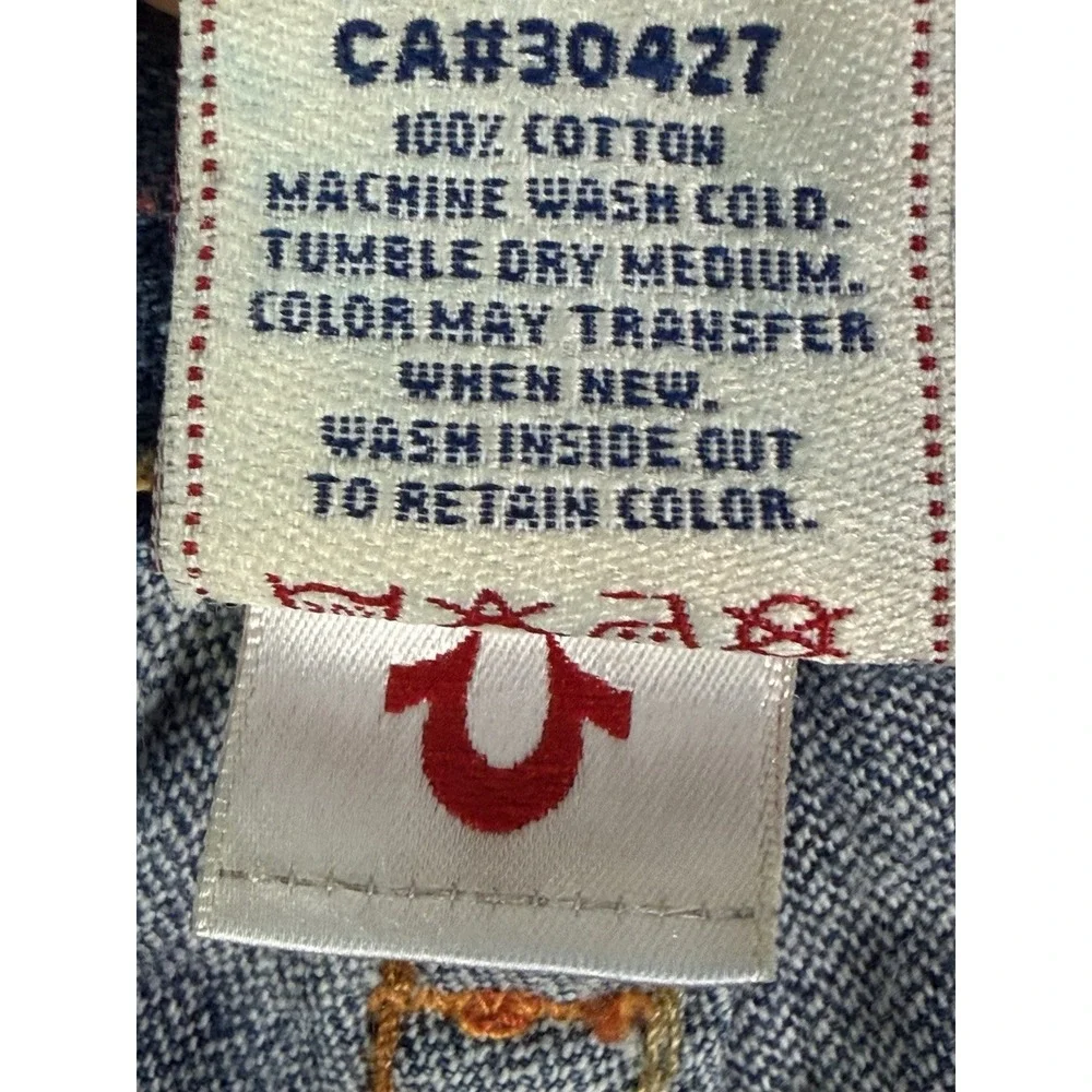 Vintage RARE True Religion Jeans Men 35x31 Bobby Embroidered Pocket Y2K USA Made